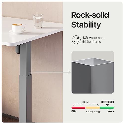 Image of Desktronic Height-Adjustable Desk 140 x 70 cm - Sturdy Desk Height Adjustable Electric - Standing Desk with Touchscreen and Integrated Charging Plugs
