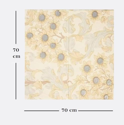 Image of CVD 3D Cream Wallpaper | Peel & Stick Self Adhesive Wallpaper | Waterproof & Removable | Home Decor for Bedroom, Living Room & TV Wall (70 x 70 cm, Approx. 5.8 Sq. Feet, 1 Piece)