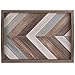 MyGift 16 Inch Rustic Brown Wood Serving Tray with Handles and Multicolored Chevron Design, Ottoman Decorative Tray