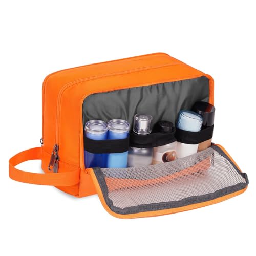 Image of WANDF Travel Toiletry Bag for Men, Small Dopp Kit for Toiletries | Water-Resistant Fabric, Travel Bag for Toiletries, Compact Storage, Shaving Accessories, Weekend Trips