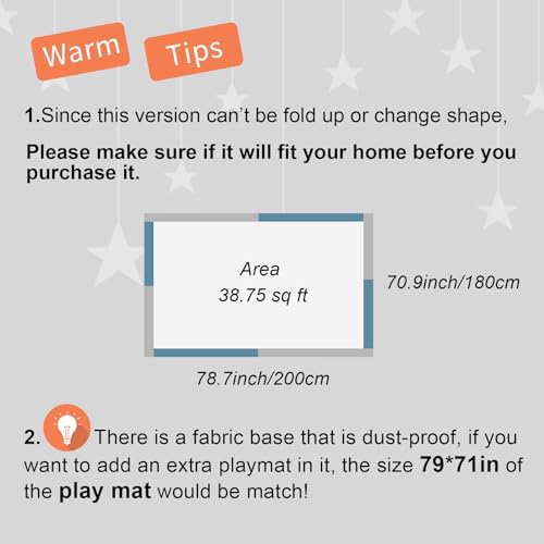 Image of Baby Playpen,Extra Large Playpen for Babies and Toddlers, Sturdy Play Pen Play Yard with Safety Gate,79 inchx71 inchBaby Play Pen(Deep Grey)
