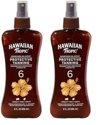 Dark Tanning Oil, Spray Pump, SPF 6 8 Oz (Packaging May Vary) (Pack of 2)