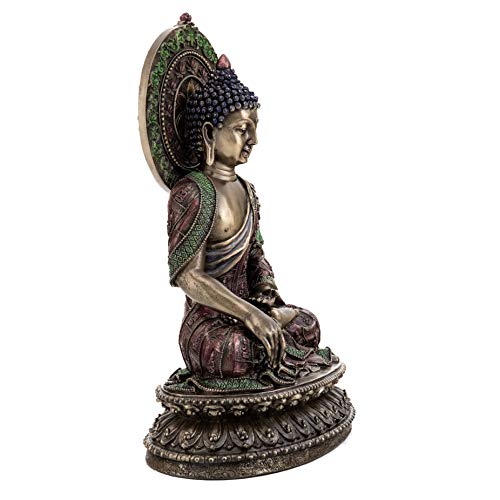 Estatua Buda Shakyamuni 10.5 pulg. Bronce y resina miniatura 4