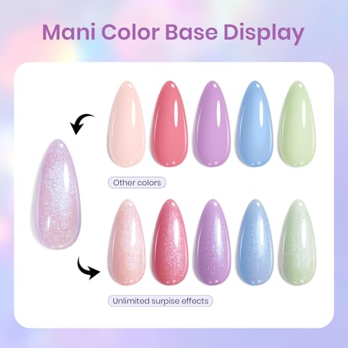 Image of Beetles Glitter Gel Nail Polish, 15ML Purple Jelly Gel Polish Shimmer Neutral Nail Polish Sheer Translucent Effect Nail Concealer Soak Off UV Luminous Mirage Series Manicure Gift for Women