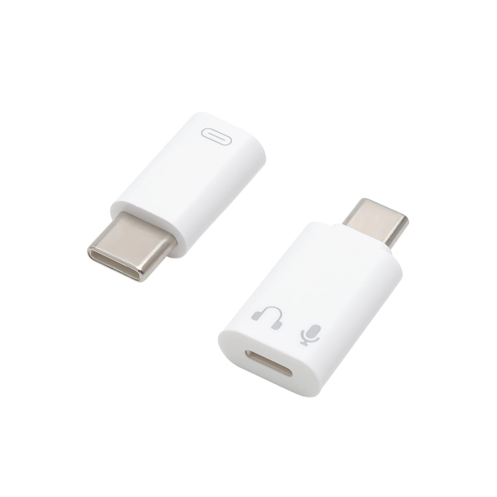 Adattatore Lightning femmina a USB-C maschio Adattatore 2 pezzi Lightning a USB C Audio Adapter PD27W Ricarica Rapida Adattatore per Ricarica Data Trasferimento OTG Cuffie per iPhone 17/16/15 Pro Max