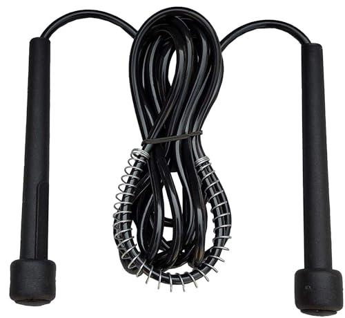 Image of VICTORY Combo of Skipping Rope and 2 Hand Grip for Men and Women Jumping Rope for Exercise Workout & Gym Training Sports Fitness Adjustable Height with Hand Plastic Grip-Black
