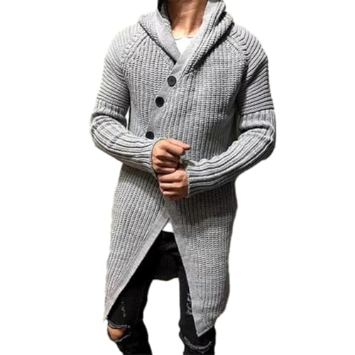 Men Sweater Slim Fit Comfortable Men Warm Knitted Jacket Casual Men Classic Fashion Sweater Jacket Temperament All-Match Men Trend Knitted Jacket C-Light Grey L