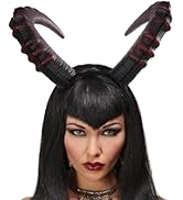Housoutil Demon Horn Headband, Halloween Devil Horns, Gothic Black Devil Horns, Halloween Cosplay...