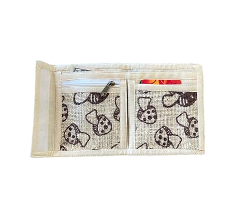 Asatre Hemp Bi-Fold Wallet - Mushroom Print4