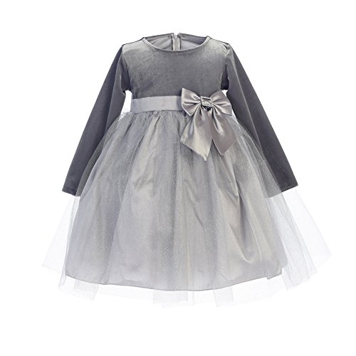 Holiday/Fall/Christmas Stretch Velvet and Glitter Tulle Girls Dress