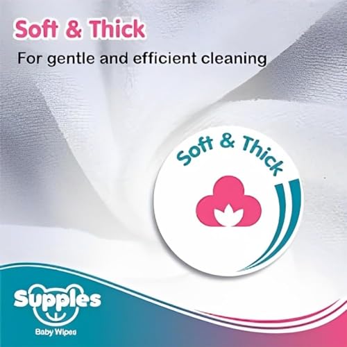 Image of Amazon Brand - Supples Baby Wet Wipes with Lid | 72 Wipes| Enriched With Aloe Vera and Vitamin E | Alcohol-Free and Paraben-Free | Pure Water-Based formulation