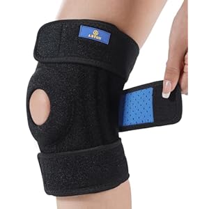ABYON Knee Brace, Knee Support for Men and Women with Side Stabilizers and Adjustable Straps, Open Patella Support Brace for Sprains, Meniscus Tears, ACL, Arthritis, Joint Pain Relief