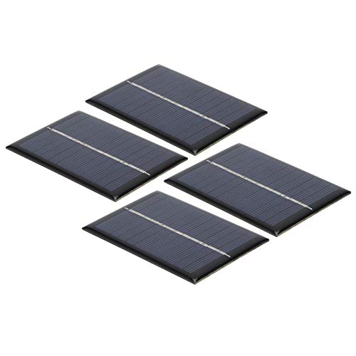 Generic Mini Paneles Solares, Mini Panel Solar Paneles Pequeños Solar Fotovoltaicos Células Solares 4 PCS 0.6W 6V Panel para Acampar Al Aire Libre Camiseta Viajes
