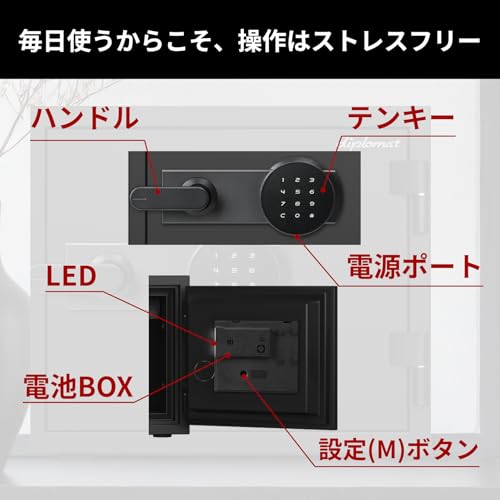 ディプロマット 60分耐火耐水金庫 タッチパネル式ロック 19L A4 HTPシリーズ 盗難防止アラーム付き 119HTPWR の商品画像 7