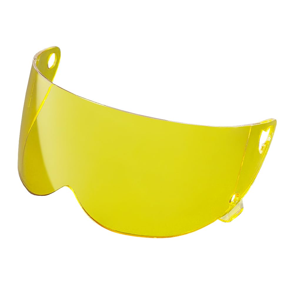 ZQIYDYP TT02 Helmet Visor Replacement,UV Protective Scratch-Resistant Helmet Face Shield Windproof Visor Compatible with TT02F,TT02CF,TT04,TTRT,MJETD (Yellow-Day Use Only)