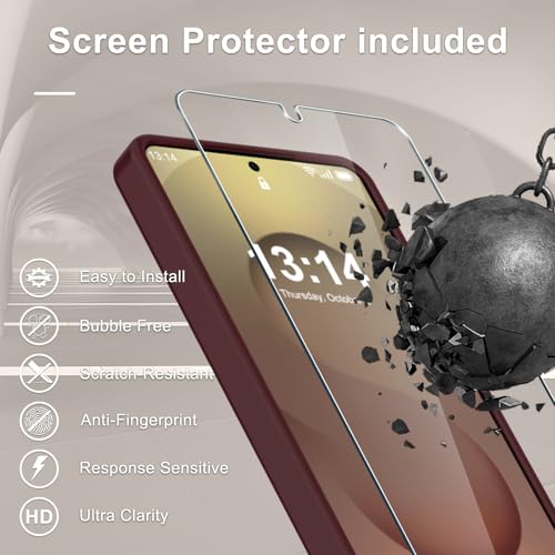 Image of for Samsung Galaxy S26+ Plus Case, Matte Magnetic Phone Cover, Wine Red | Fit for MagSafe, Screen Protector included, Shockproof Military Grade Protection, Translucent Frosted Back