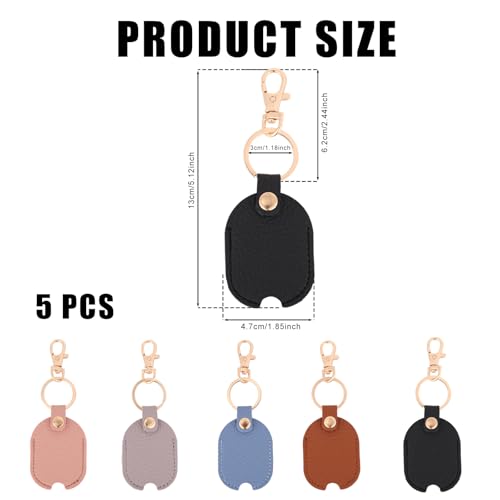 Image of NQEUEPN PU Leather Car Key Sleeve Cover, Vintage Broken Car Key Loop Replacement Keychain Protector with Keyring