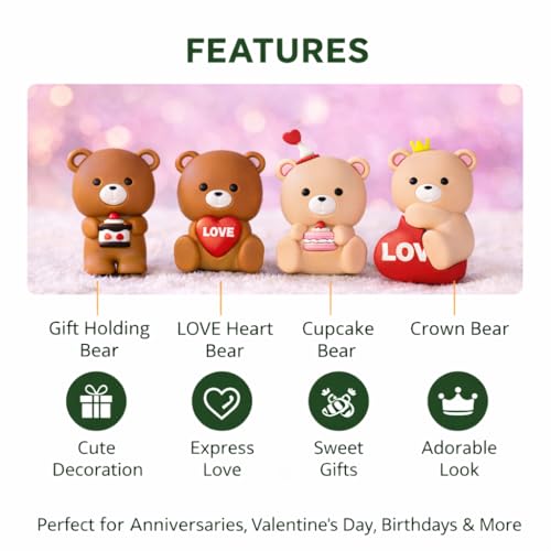Image of CraftVatika Home Decoration Items for Living Room, Teddy Bear Miniature Valentine Day Gifts for Girlfriend Boyfriend Husband Wife, Teddy Bear Gift, Car Dashboard, Birthday Gifts for Women Man Kids