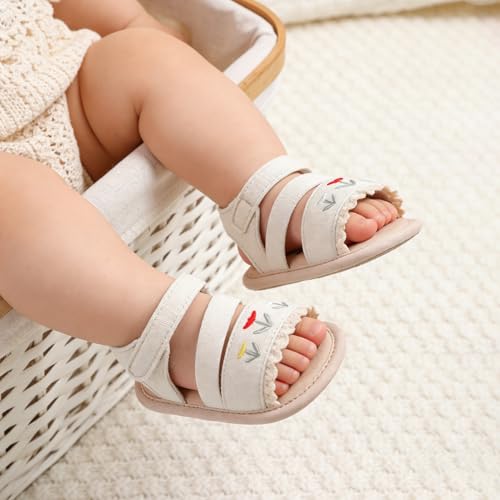 Image of Infant Baby Girls Boys Summer Sandals Premium Unisex Non Slip Rubber Soft Sole Breathable Toddler First Walker Outdoor Beach Shoes