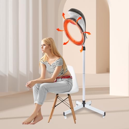 950W Stand Hair Dryer, Orbiting Rotating Hair Processor, Multifunctional Perm Styling, Temperature Adjustment Salon Hair Dryer for Beauty Salons, Hair Salon (White)