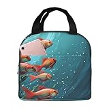 Lonchera aislada para acuario de peces, lonchera para mujeres y hombres, reutilizable, a prueba de fugas, para picnic en la oficina