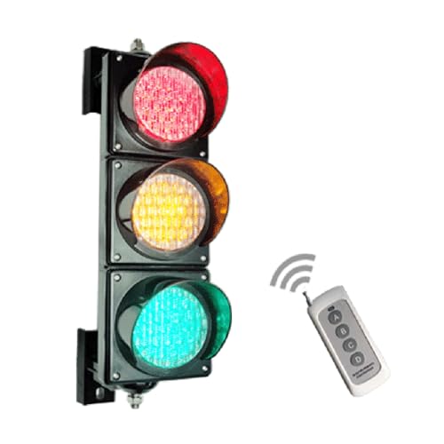 Semáforo industrial de 100 mm con carcasa de PC y mando a distancia de 12V a 220V pack de 2 unidades