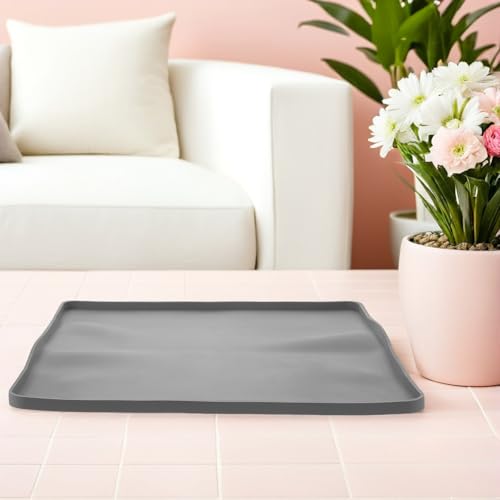 Bandeja de goteo para deshumidificador de silicona rectangular con borde elevado para hogar 6
