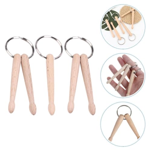 Llavero en forma de baqueta UPKOCH, 3 piezas, llaveros con diseño de tambor para músicos y entusiastas de la banda miniatura 4