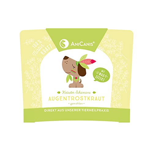 AniCanis Augentrost für Hunde - Augentrostpulver Futterkraut für Augen & Bindehaut - Kräuter Futterzusatz Nahrungsergänzung vom Tierheilpraktiker - 100g