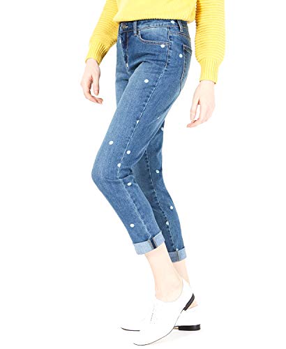 Maison Jules | Dot-Printed Cuff Boyfriend Jeans | Bailey Wash, 63