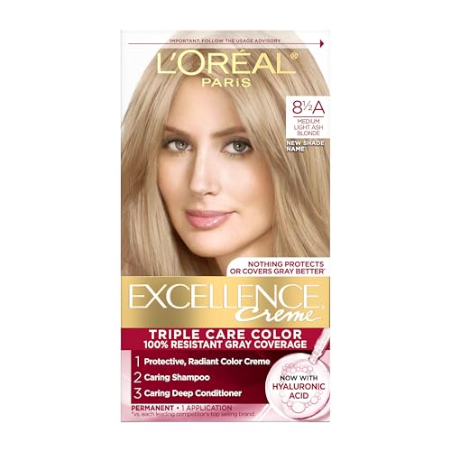 L'Oreal Paris Excellence Creme Permanent Triple Care Hair Color, 8.5A