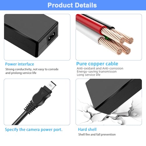 AC-L200 AC Power Adapter Supply Charger replacement to AC-L200 AC-L200C L200D AC-L25 AC-L25A AC-L25B AC-L25C for Sony Handycam DCR-DVD7 DVD105 DVD108 DVD203 DVD205 DVD305 DVD308 DVD610 DCR-HC20