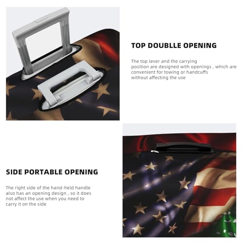 Travel Luggage Cover Combined Lebanese And Usa Flag Fashion Washable Baggage Suitcase Protector Fit For Luggage Small4