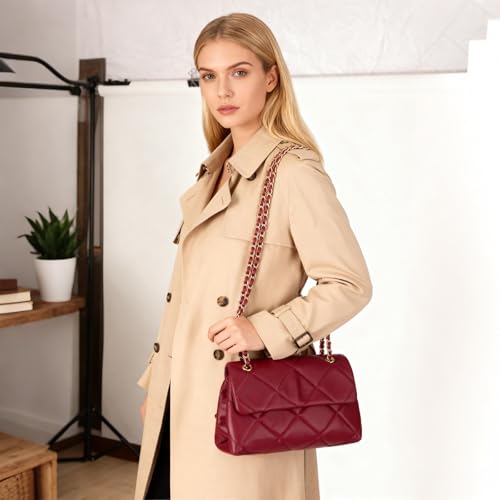 Image of Gladdon Quilted Crossbody Purses for Women Small Ladies Shoulder Bags with Chain Trendy Clutch Purse Cute Designer Bag