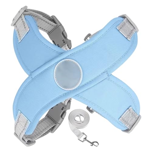 Pettorina per cani anti-tiro, non tira, traspirante, leggera, per cani bassotti, bulldog e carlini