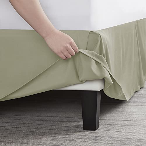 Image of Nestl Green Bed Skirt King Size - King Bed Skirt 14 Inch Drop - Brushed Microfiber Bed Skirts - Hotel Quality Pleated Bed Skirt - Shrinkage & Fade Resistant