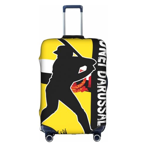 Travel Luggage Cover Baseball Player Brunei Darussalam Flag Fashion Washable Baggage Suitcase Protector Fit For Luggage X-Large