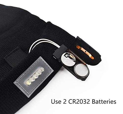 Ultrakey Outdoors Headlamp Beanie - 5 Bright Integrated Leds Unisex - Great For Camping, Sports, Jogging, Walking, Grilling, Outdoor Activities, Party, Holiday - One Size Fits Most (Grey) #TOP5