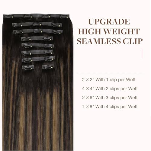 Image of GOO GOO Seamless Clip in Hair Extensions Real Human Hair Remy Extensions