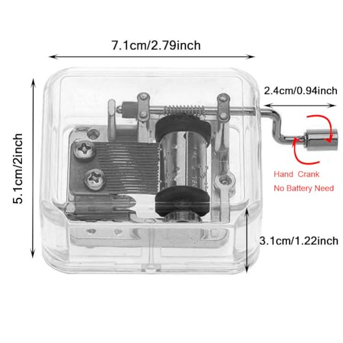 Pursuestar Twinkle Little Star Music Box, Acrylic Hand Crank Musical Box for Wife/Mom/Daughter/Son - Unique Best Gifts for Birthday Christmas Wedding Children's Day