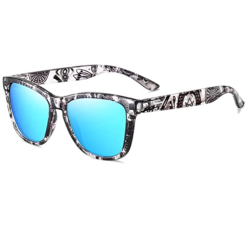 Lunettes de soleil polarisées anti-reflet UV400 monture carrée sport