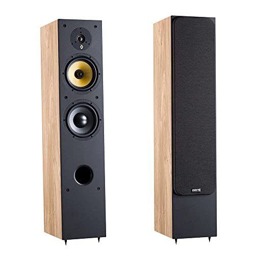 Davis Acoustics Ariane 5 Chêne Clair (Light Oak) - Colonne 3 Voies/3 Haut-parleurs - Enceinte Vendue à l'unité