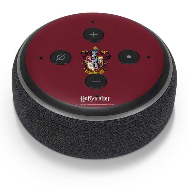 Skinit Decal Audio Skin Compatible with Amazon Echo Dot 3 - Officially Licensed Wizarding World Harry Potter Gryffindor House Crest Design