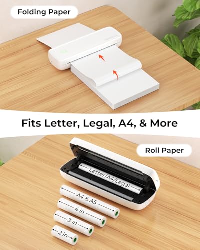 MUNBYN Impressoras portáteis sem fio para viagens ITP04 com estojo de transporte, impressora portáti