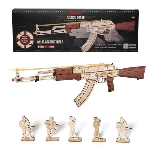 Wowood 3D Wooden Puzzle & Rubber Band Gun Kit