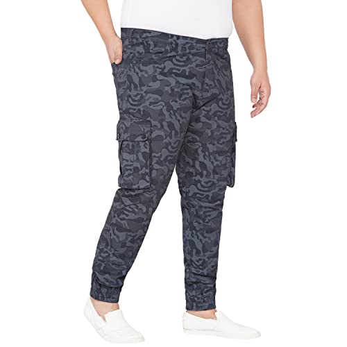 Image of JOHN PRIDE Men Camouflage Blue Cargo Pant (JPTR2184 Blue)