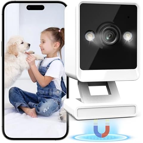 Vebiliki Indoor Camera, 2K Cameras for Home Security with Color Night Vision & Siren, Pet Camera with Phone App, Indoor Security Camera for Baby with 2-Way Audio, Cloud & SD Card Storage,Magnetic Base Cover