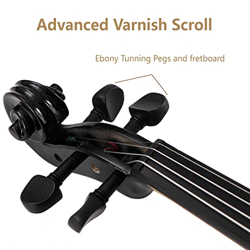 Mirio W282101YTA20957-BLK Electric Violin 4/4 Full Size,Mirio Black Silent Electric Violins thumb #5