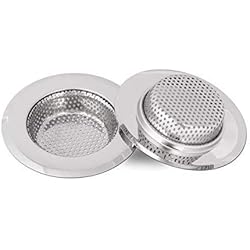 Filtro Desague Fregadero Qinglele Filtro De Acero Inoxidable Para Desague Fregadero Cocina, 2 piezas (Pequeña)