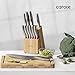 CAROTE 12-Piece Knife Set, All-Stainless Steel Knife Block Set, Kitchen Knives with Wooden Block, Razor-Sharp and Ergonomic, Dishwasher Safe